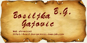 Bosiljka Gajović vizit kartica